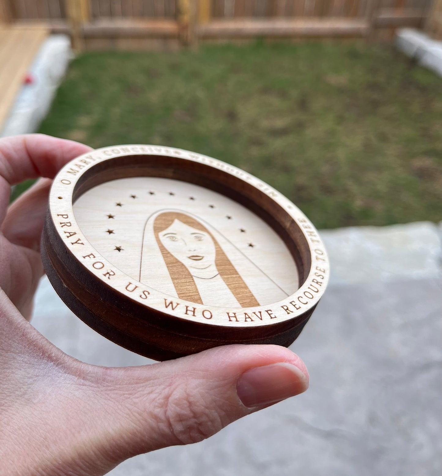 Wood Rosary Dish