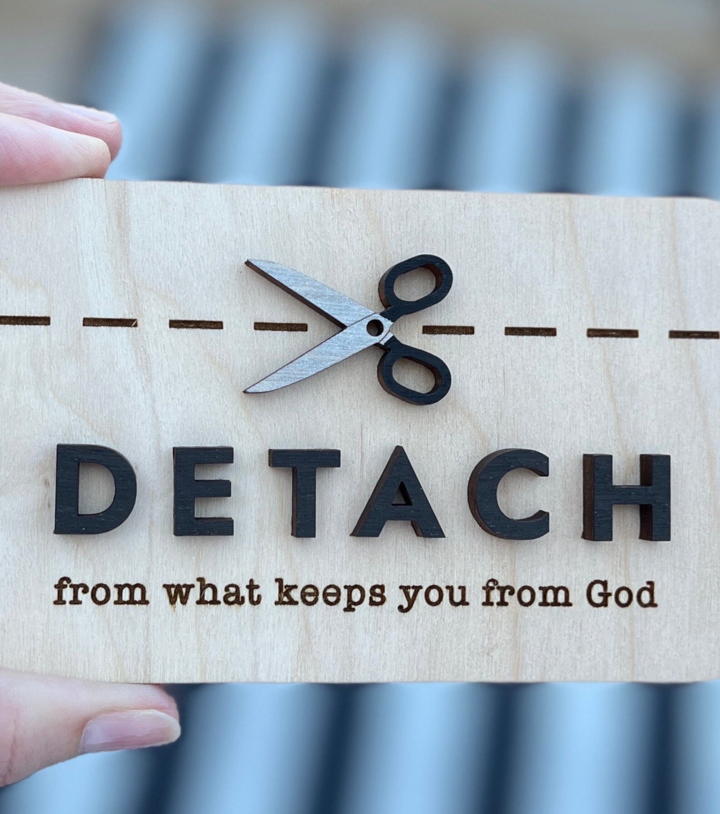 Detach - Wood Magnet/stand, Catholic Home Decor