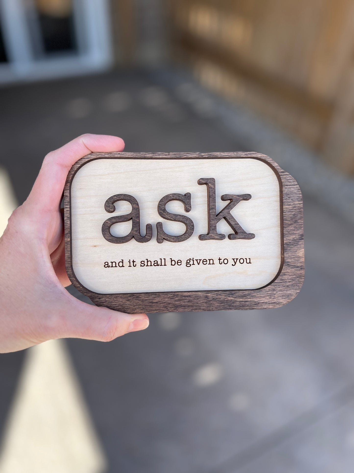 ”Ask” Wood Magnet / Stand