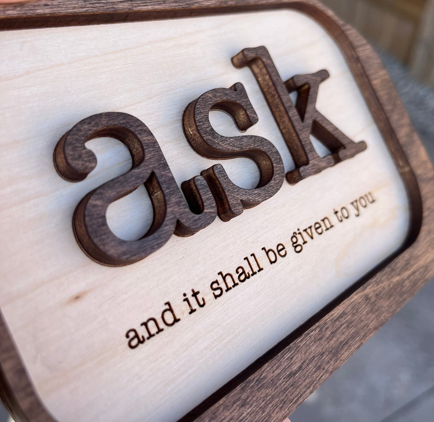 ”Ask” Wood Magnet / Stand