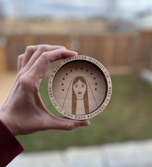 Wood Rosary Dish