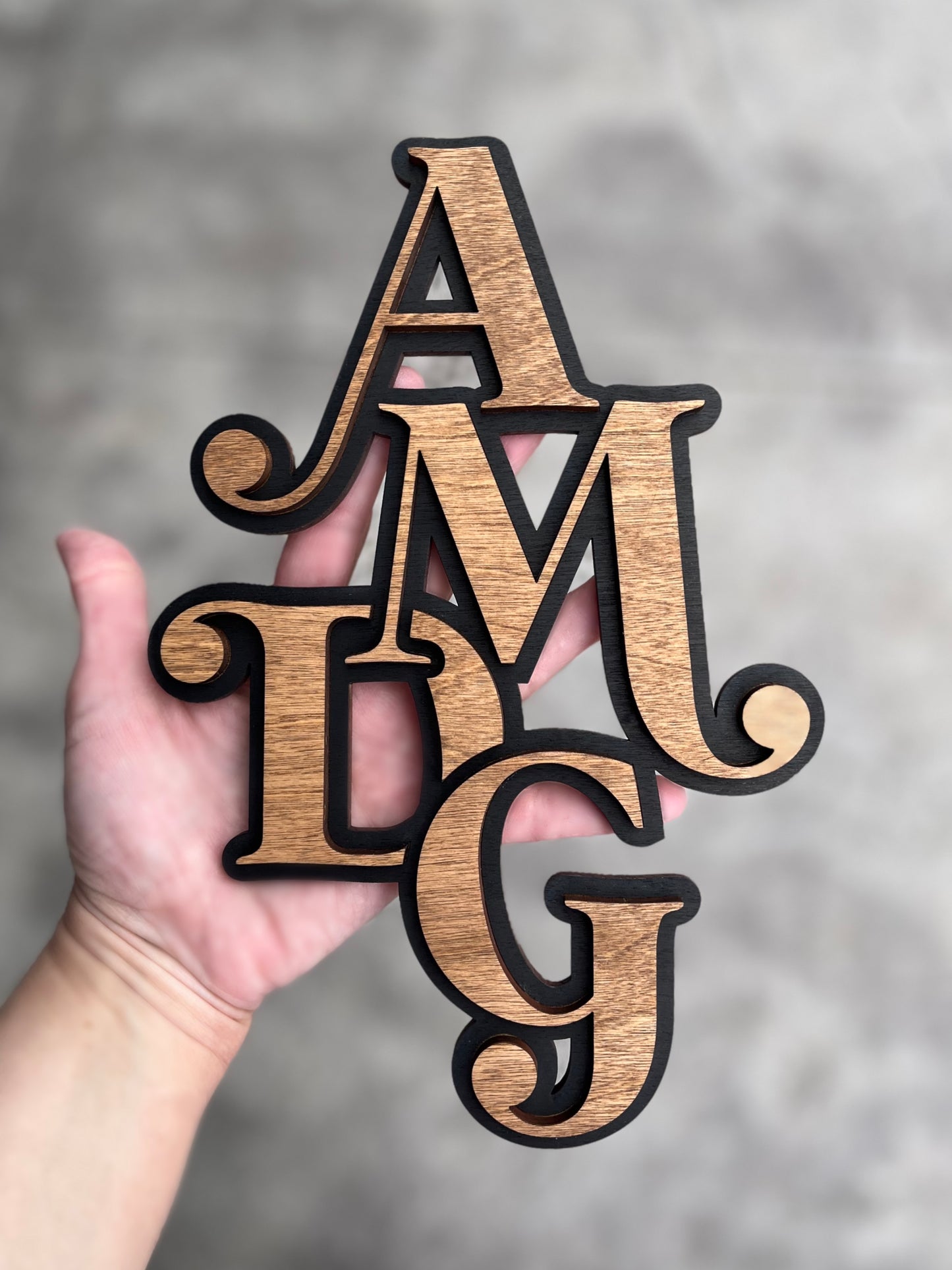 AMDG Wood Sign