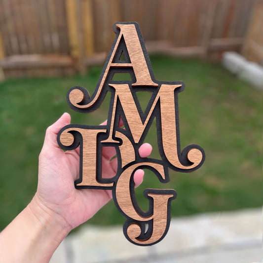 AMDG Wood Sign