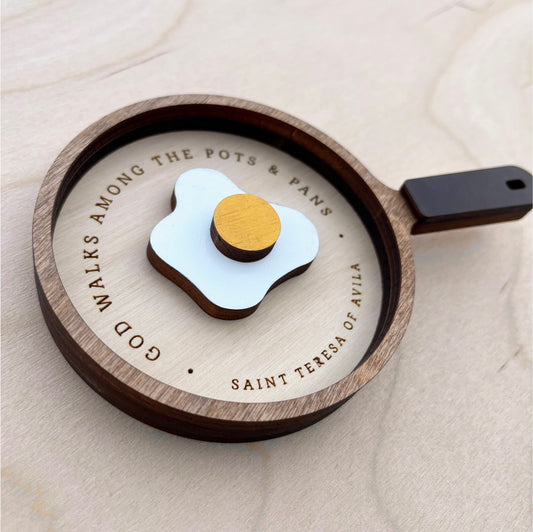 ”God walks among the pots & pans” Magnet