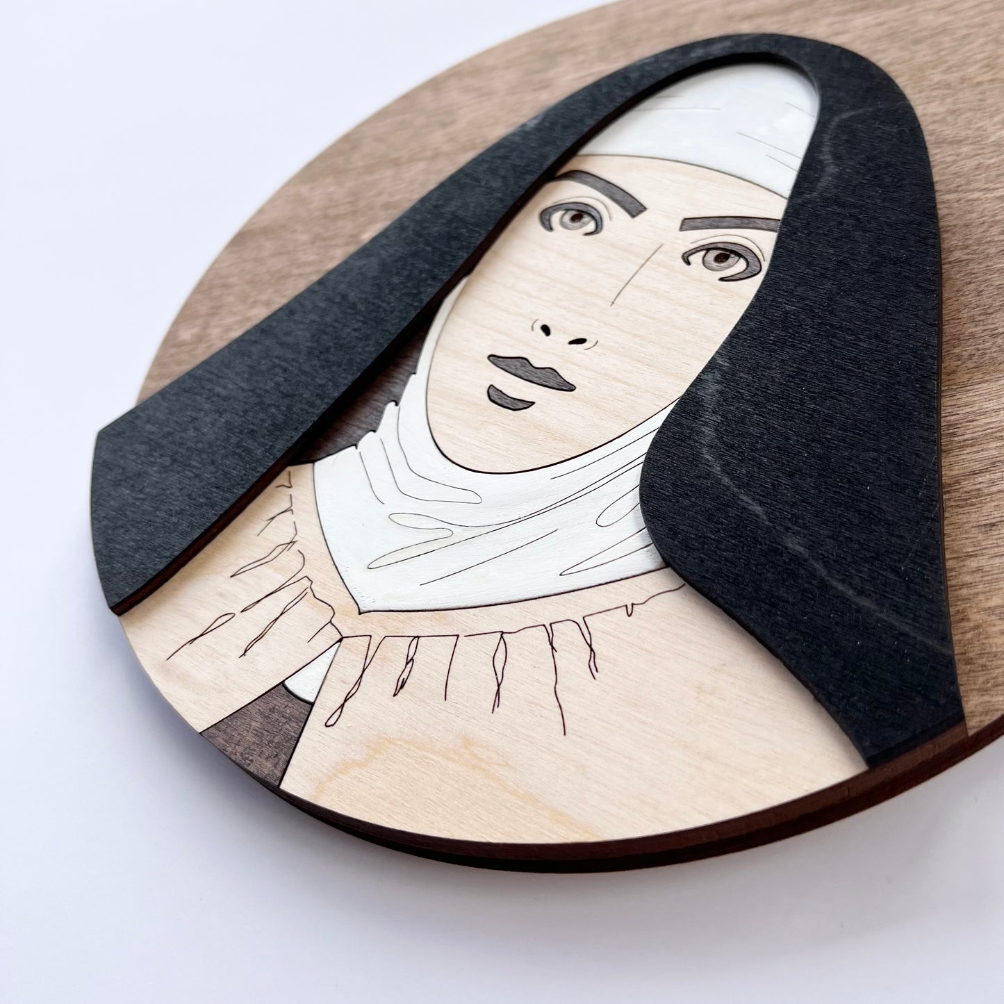 Saint Teresa of Avila Round Wood Sign