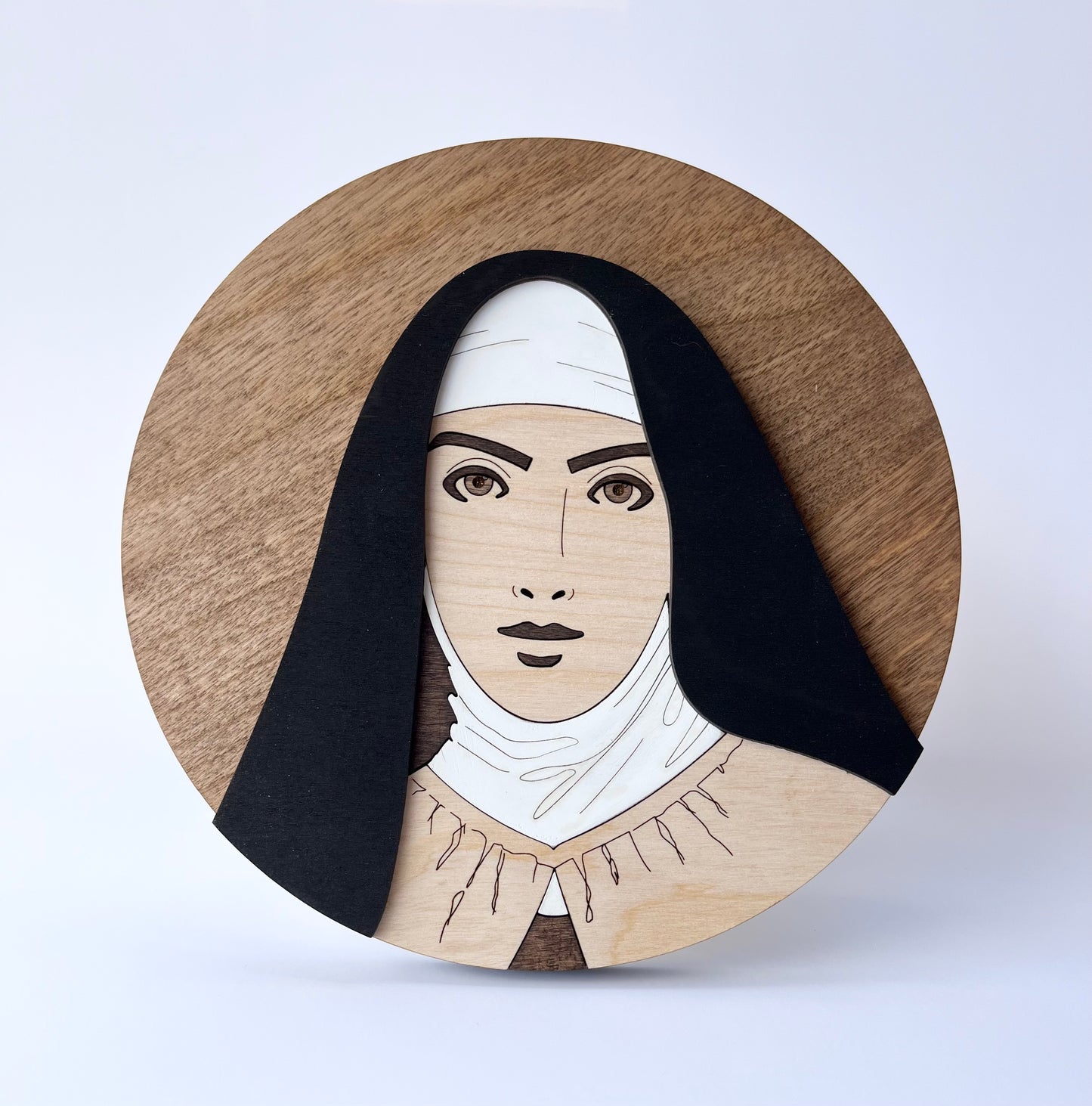Saint Teresa of Avila Round Wood Sign