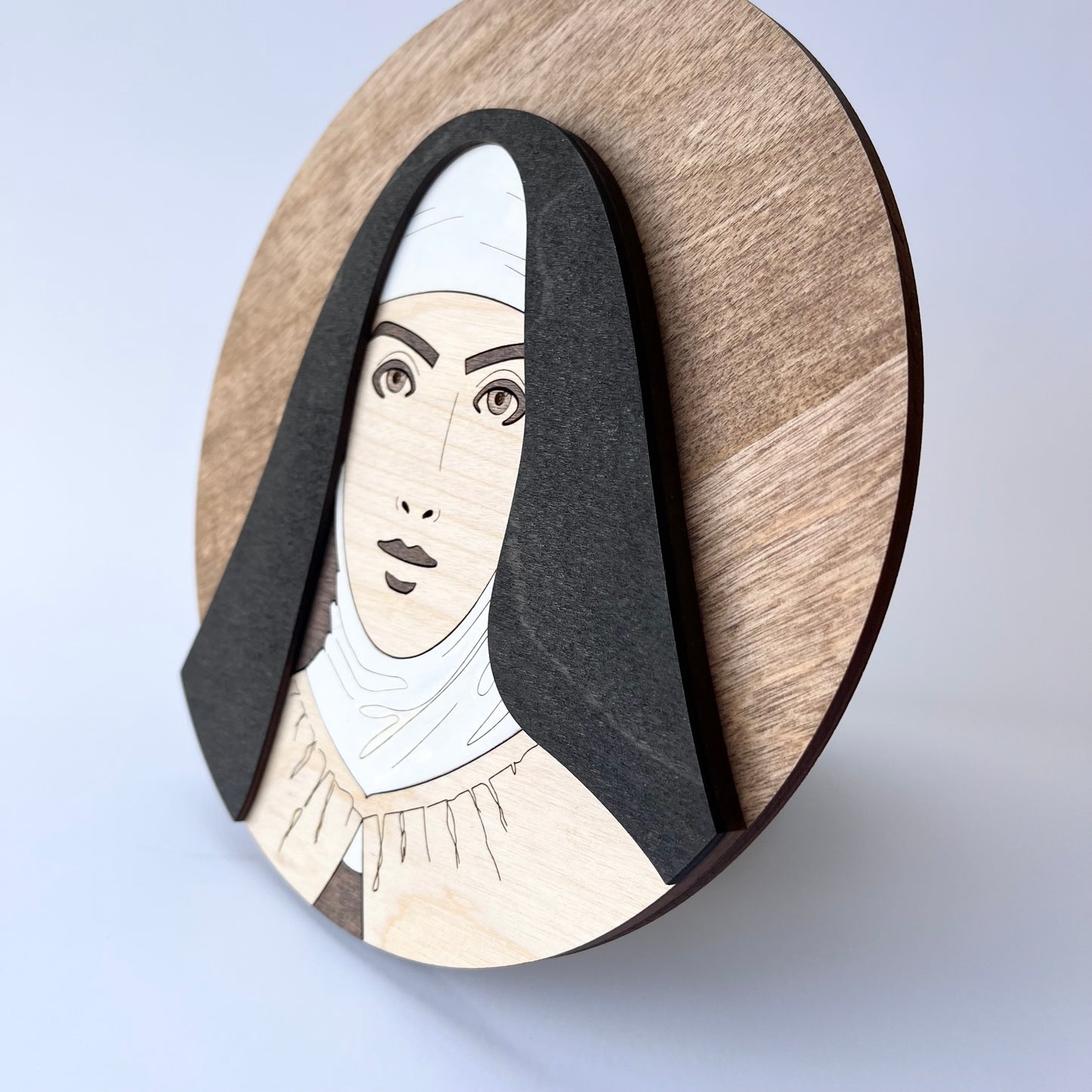 Saint Teresa of Avila Round Wood Sign