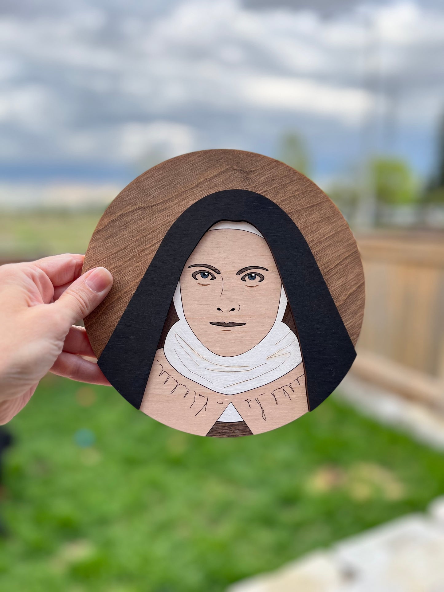 Saint Thérèse of Lisieux - Round Wood Sign