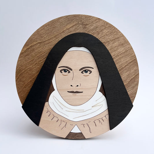 Saint Thérèse of Lisieux - Round Wood Sign