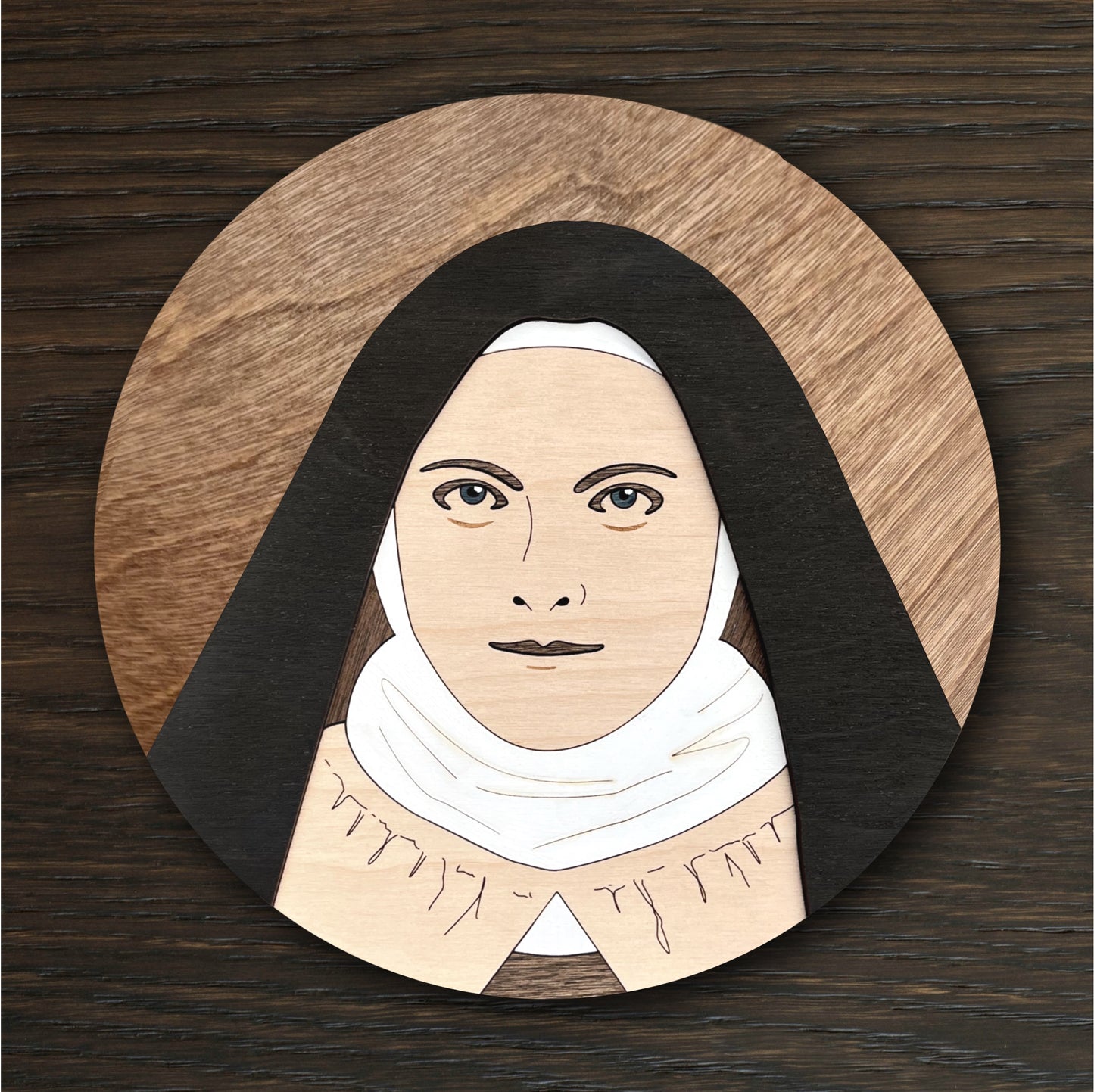 Saint Thérèse of Lisieux - Round Wood Sign