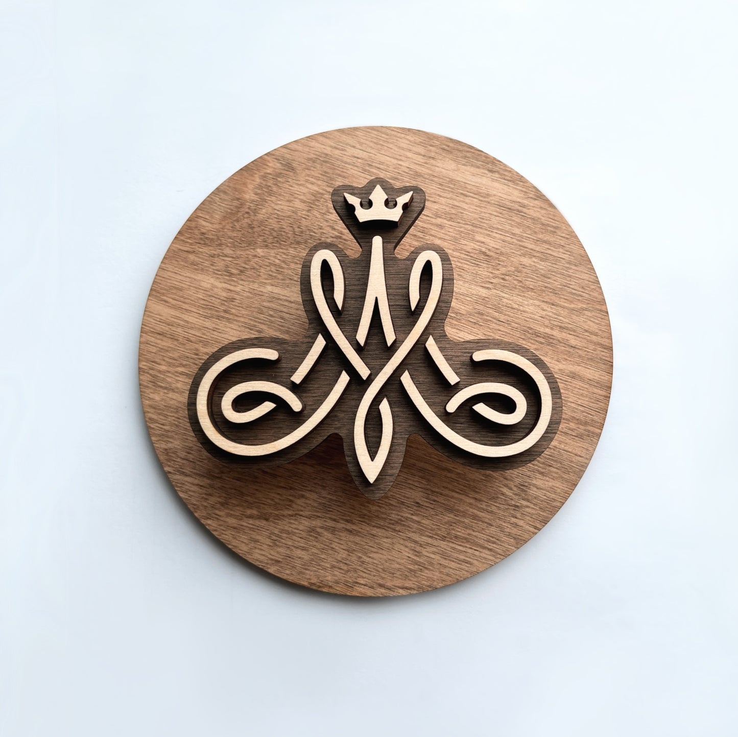 Auspice Maria Rosary holder - Wall Wood Sign, plaque, Catholic Home Decor