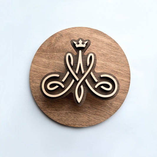 Auspice Maria Rosary holder - Wall Wood Sign, plaque, Catholic Home Decor