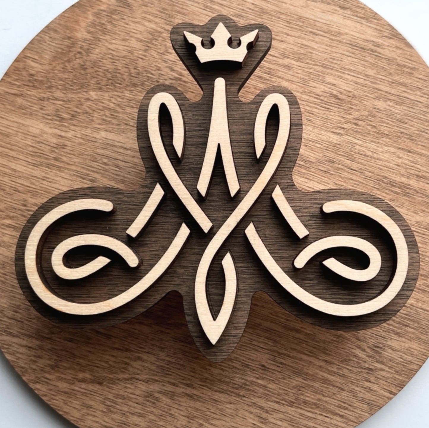 Auspice Maria Rosary holder - Wall Wood Sign, plaque, Catholic Home Decor