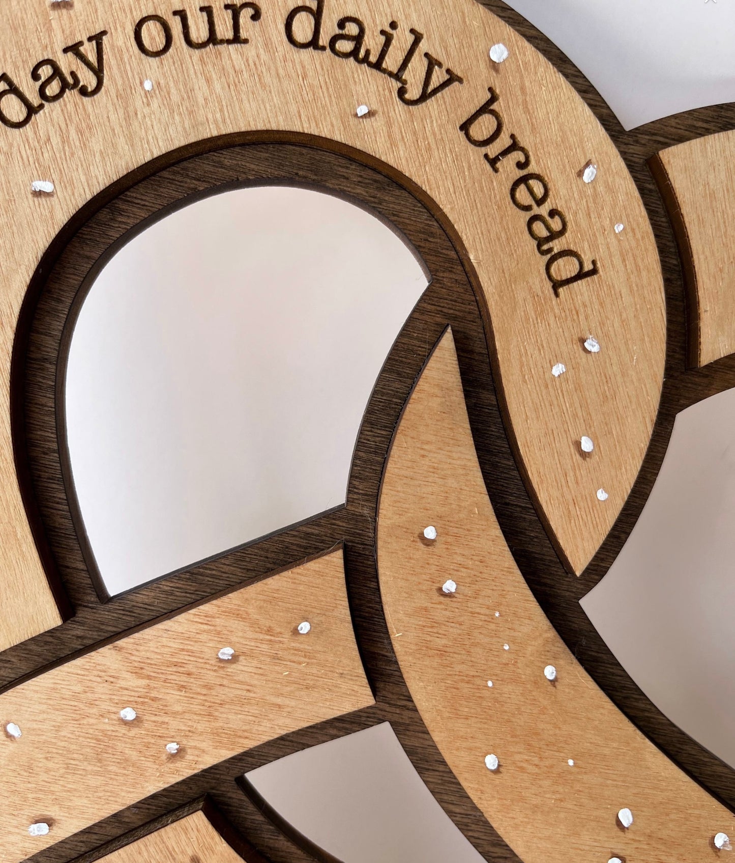 Our Daily Bread Pretzel - Wall Wood Sign, Catholic Home Decor