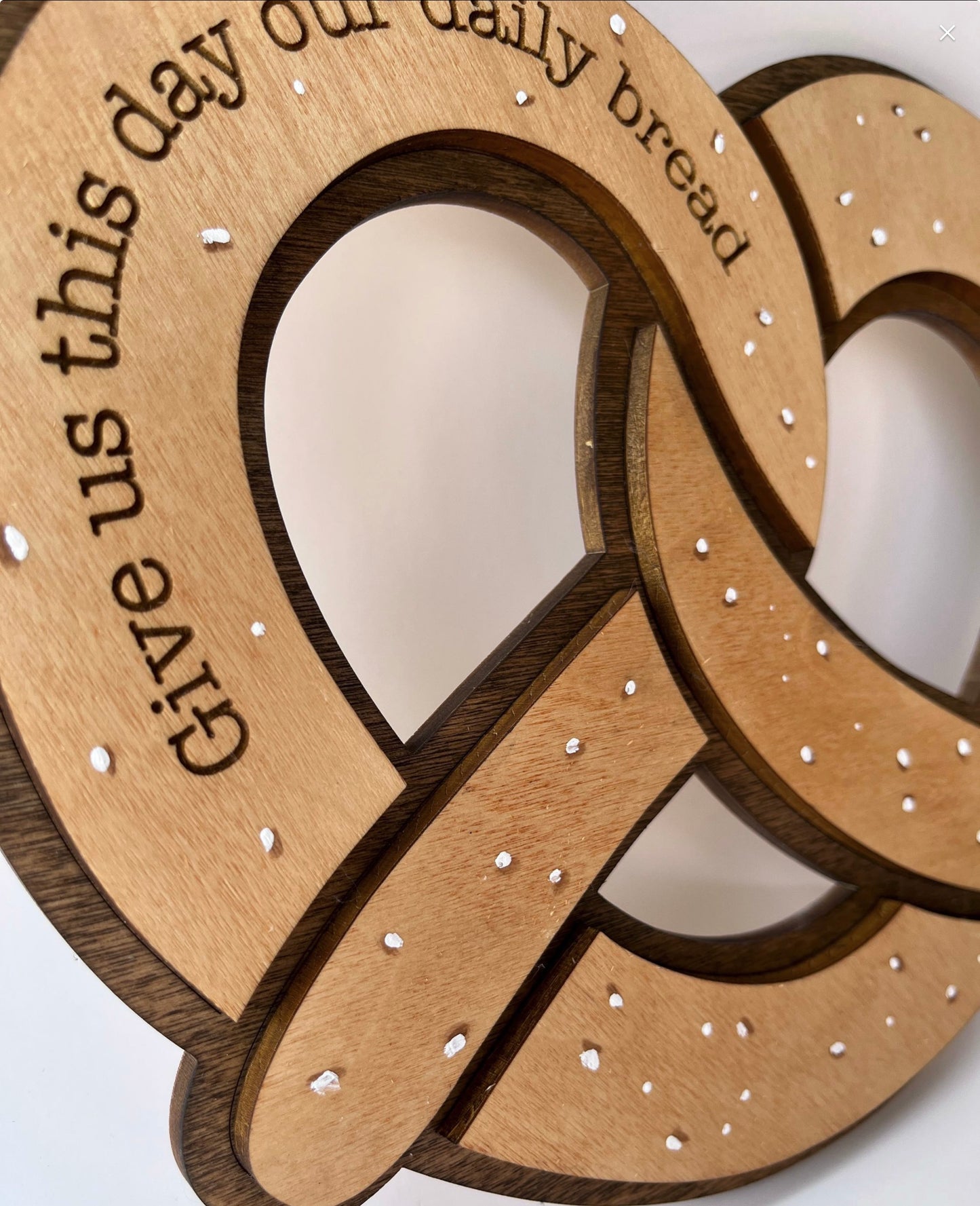 Our Daily Bread Pretzel - Wall Wood Sign, Catholic Home Decor