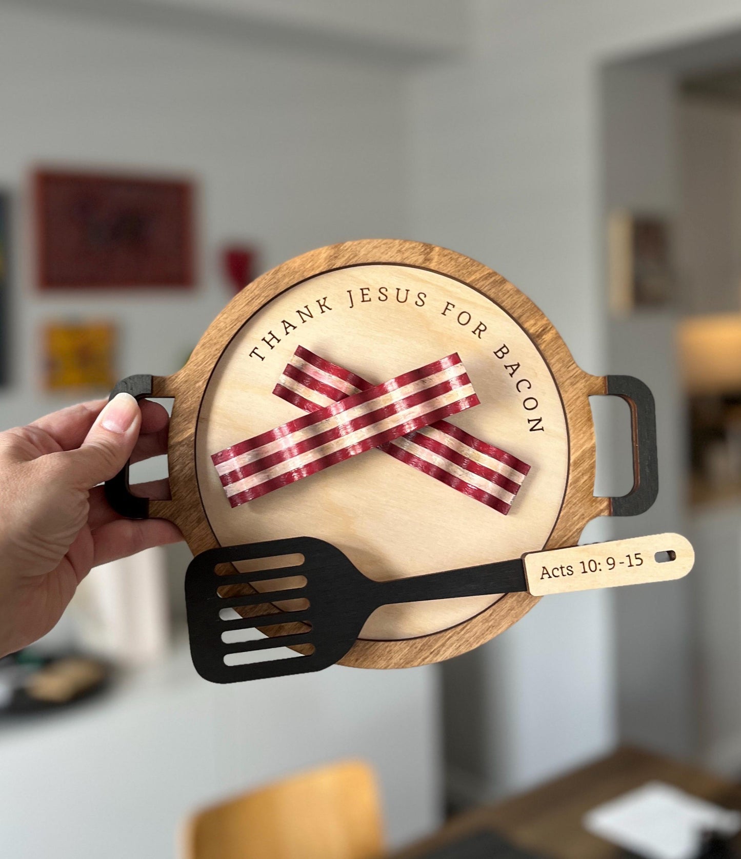 Thank Jesus for Bacon - Wall Wood Sign, Catholic Home / Kitchen  Decor