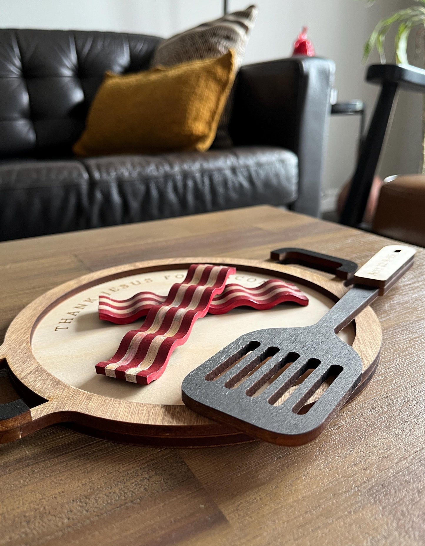Thank Jesus for Bacon - Wall Wood Sign, Catholic Home / Kitchen  Decor