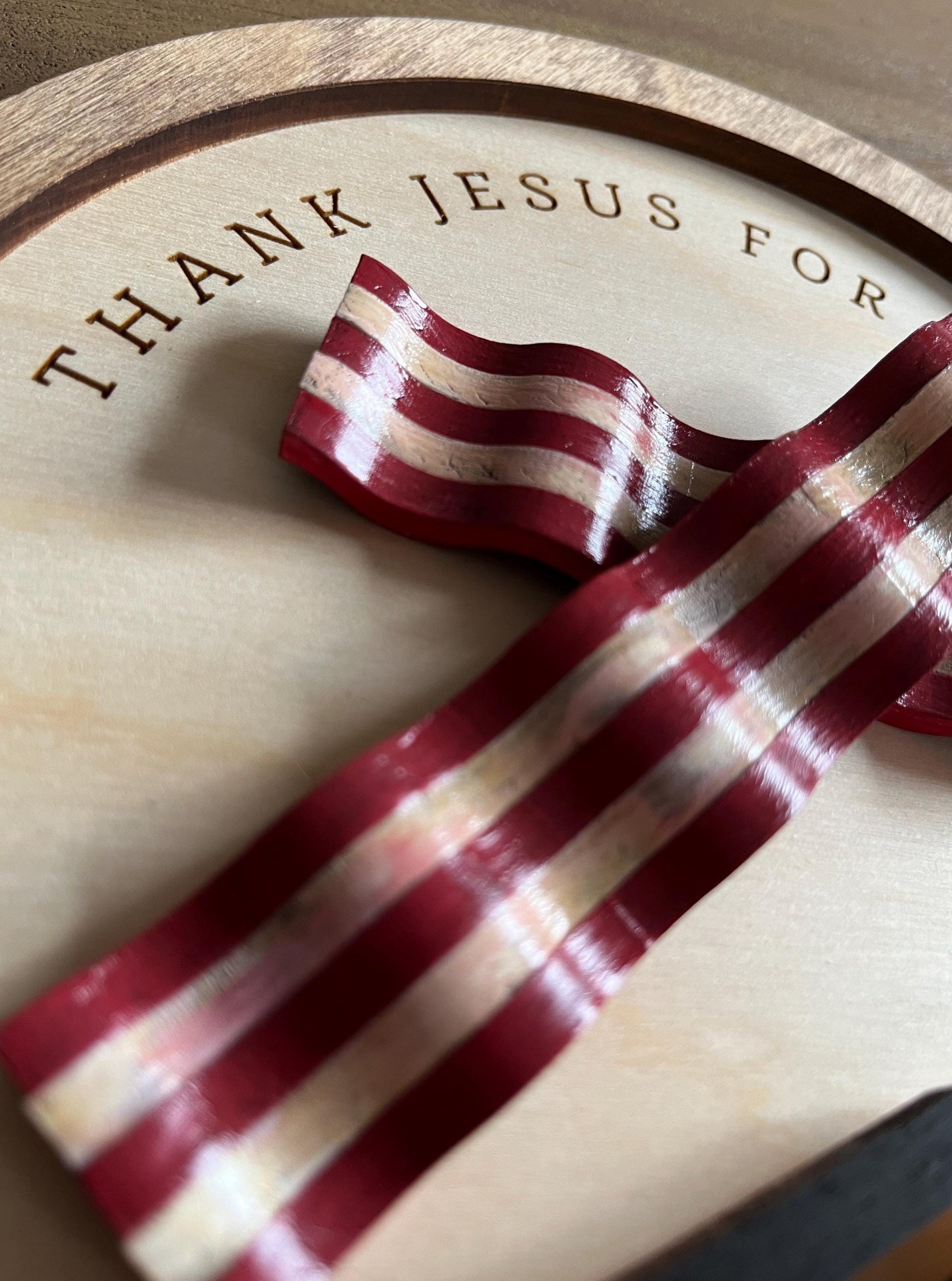 Thank Jesus for Bacon - Wall Wood Sign, Catholic Home / Kitchen  Decor