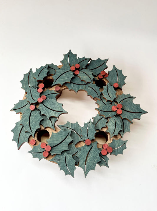 Wooden Modern Advent Wreath - Catholic Home Decor - Christmas gift